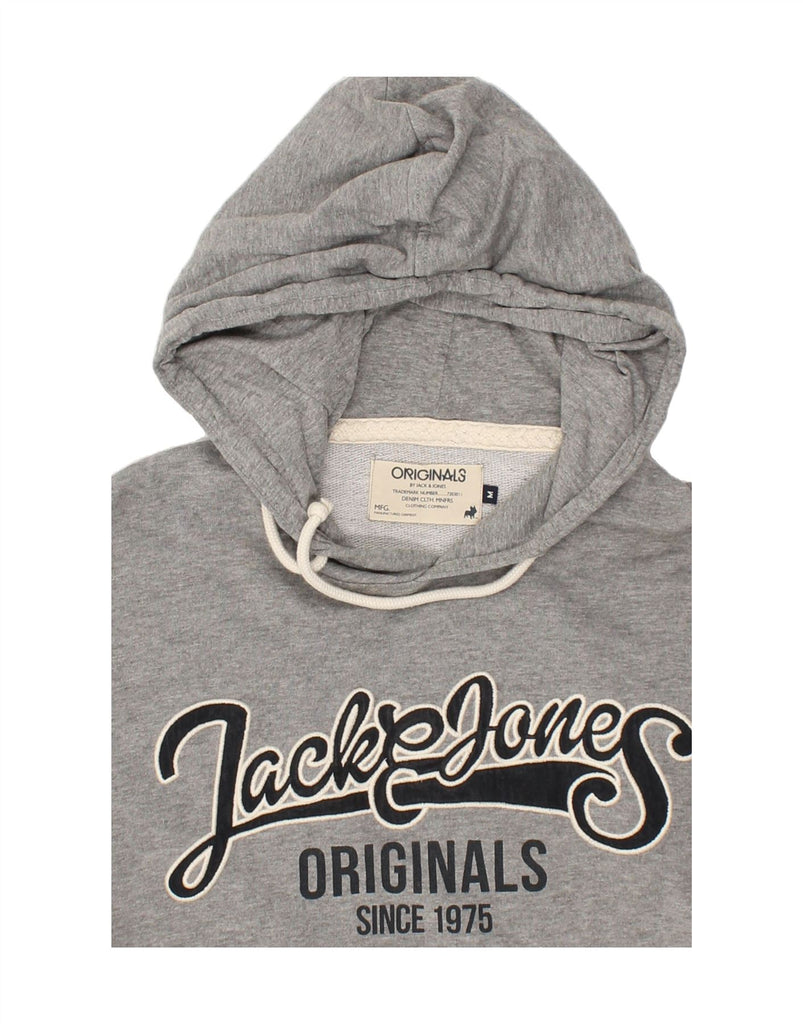 JACK & JONES Mens Graphic Hoodie Jumper Medium Grey Cotton | Vintage Jack & Jones | Thrift | Second-Hand Jack & Jones | Used Clothing | Messina Hembry 