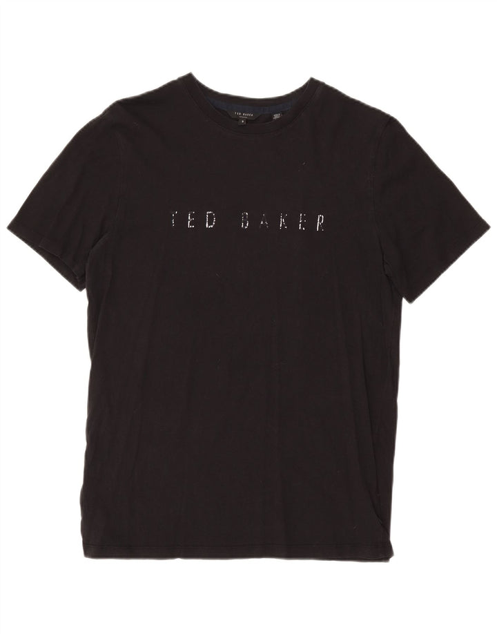 Ted Baker Mens Graphic T-Shirt Top Size 3 Medium Black