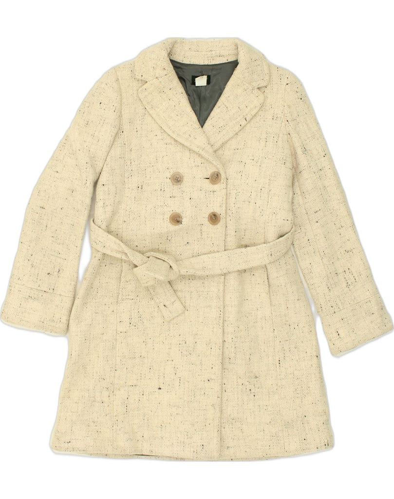 J. CREW Womens Double Breasted Coat US 6 Medium Off White Flecked Wool | Vintage J. Crew | Thrift | Second-Hand J. Crew | Used Clothing | Messina Hembry 