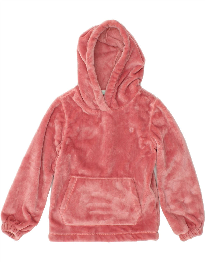 FAT FACE Girls Hooded Fleece Jumper 8-9 Years Pink Polyester | Vintage Fat Face | Thrift | Second-Hand Fat Face | Used Clothing | Messina Hembry 