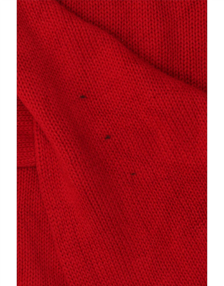 Chaps Mens Crew Neck Jumper Sweater Large Red Cotton