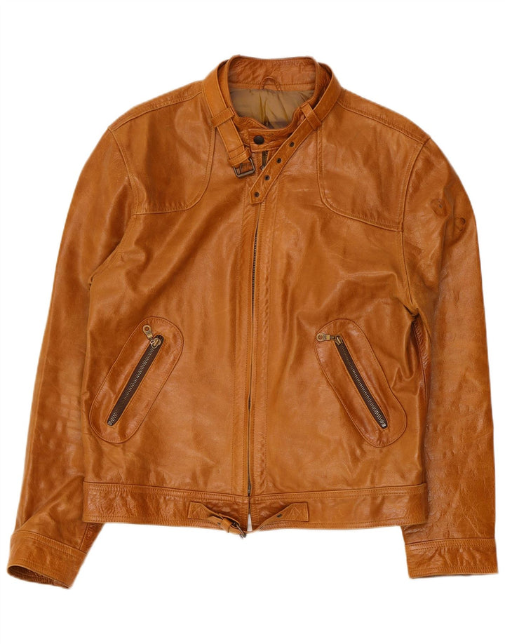 Targa Womens Leather Jacket UK 14 Medium Brown