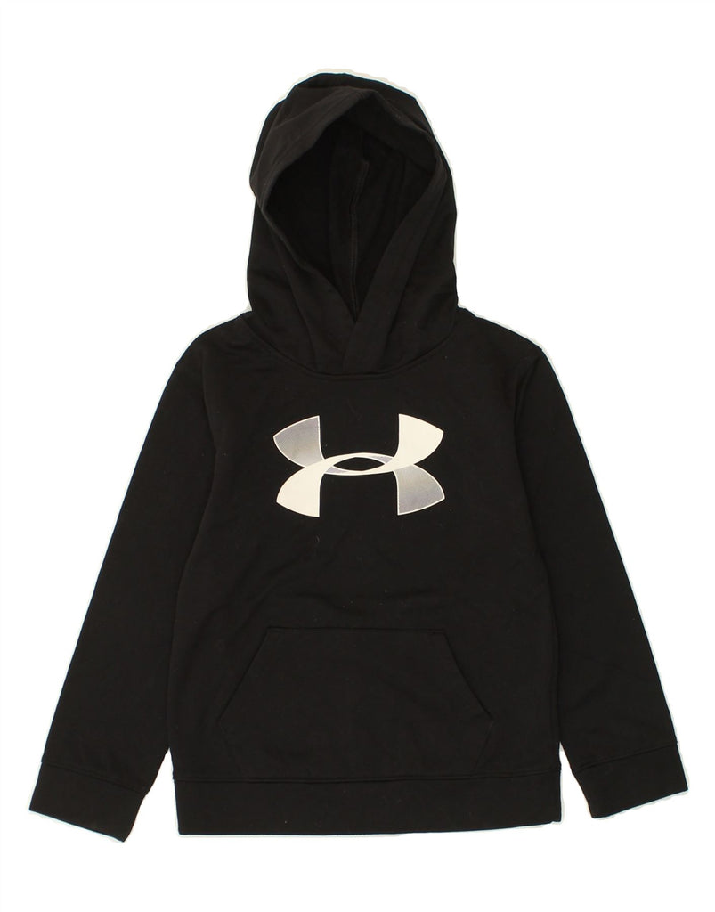 UNDER ARMOUR Girls Graphic Hoodie Jumper 6-7 Years Black Polyester | Vintage Under Armour | Thrift | Second-Hand Under Armour | Used Clothing | Messina Hembry 