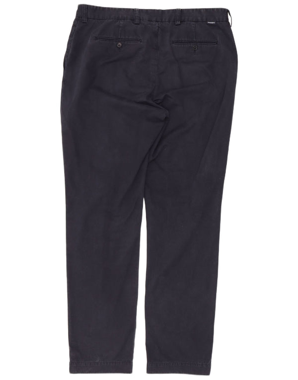 Hackett Mens Straight Chino Trousers W40 L34 Navy Blue Cotton