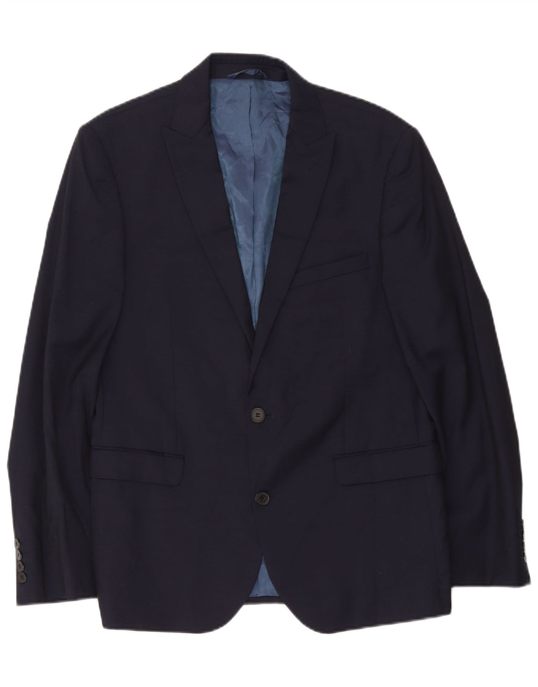 Dkny Mens 2 Button Blazer Jacket IT 52 XL Navy Blue Wool