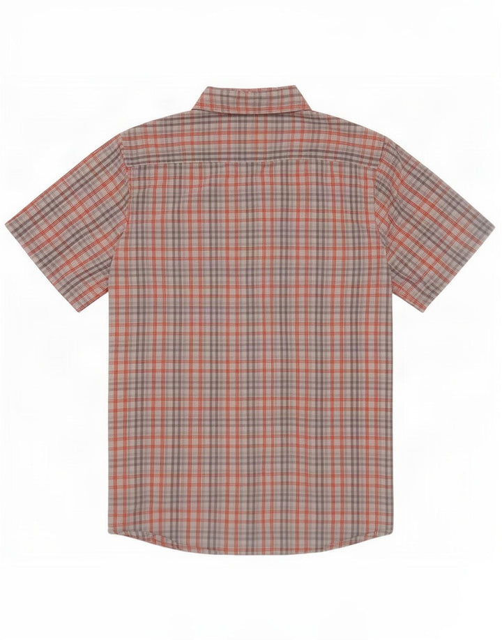 Lee Mens Short Sleeve Regular Fit Shirt Small Grey Check Cotton