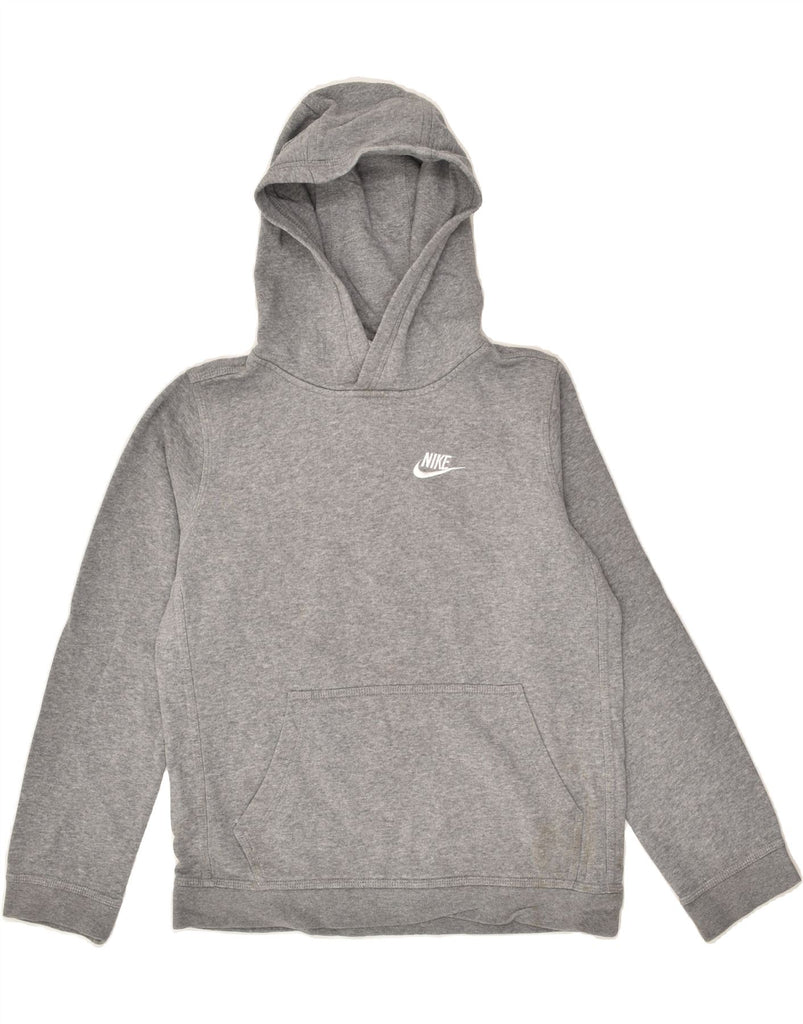 NIKE Boys Hoodie Jumper 12-13 Years Large  Grey Cotton | Vintage Nike | Thrift | Second-Hand Nike | Used Clothing | Messina Hembry 