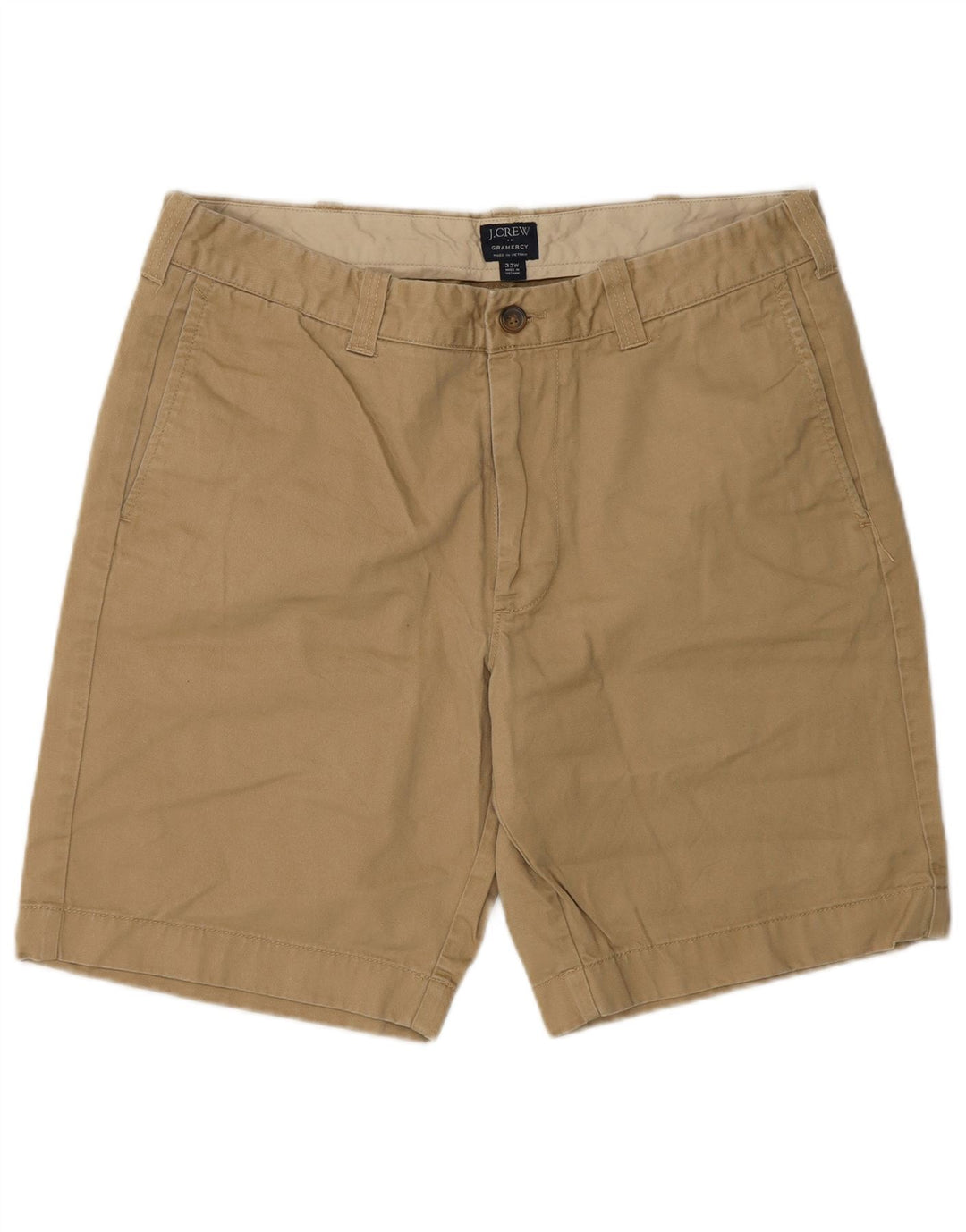 J. Crew Mens Gramercy Chino Shorts W33 Medium  Beige Cotton