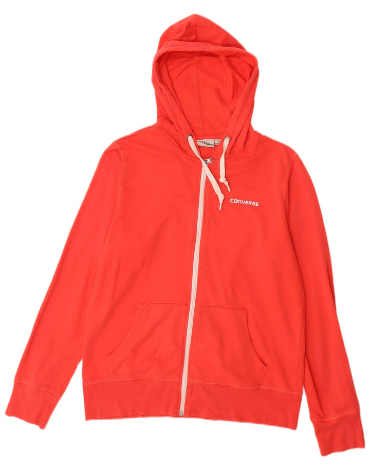 Converse Womens Zip Hoodie Sweater UK 18 XL Red Polyester