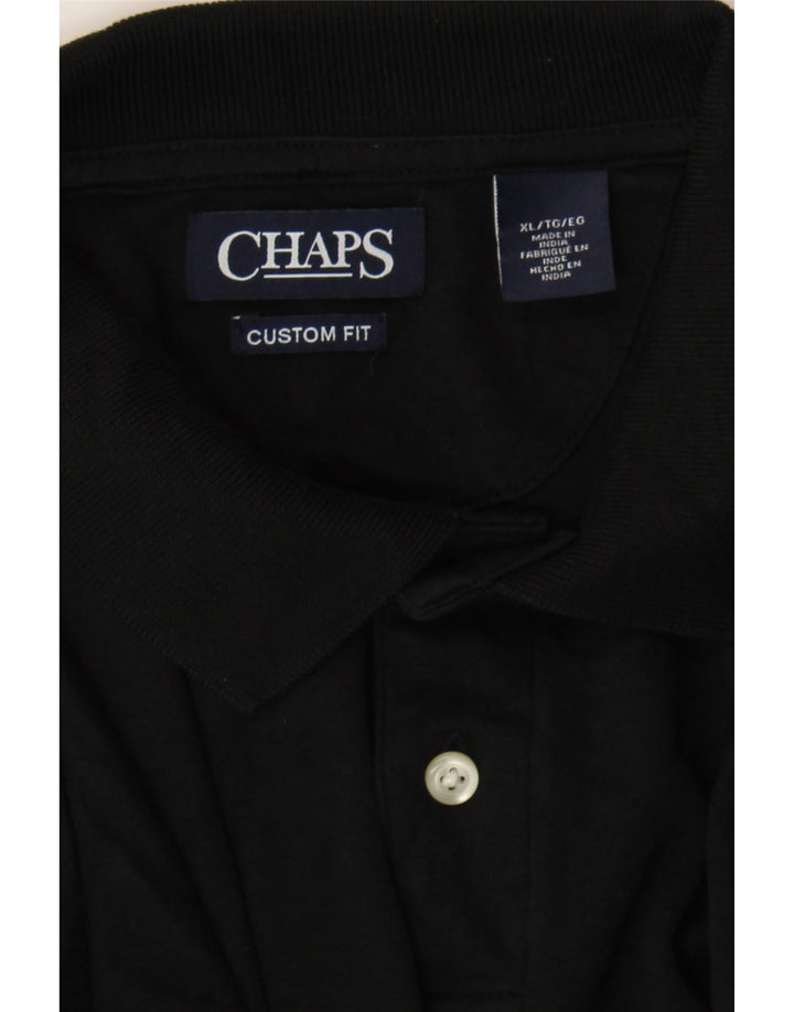 CHAPS Mens Custom Fit Polo Shirt XL Black Vintage Chaps and Second-Hand Chaps from Messina Hembry 