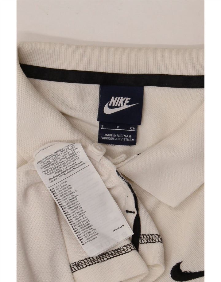 NIKE Mens Polo Shirt Small White Cotton