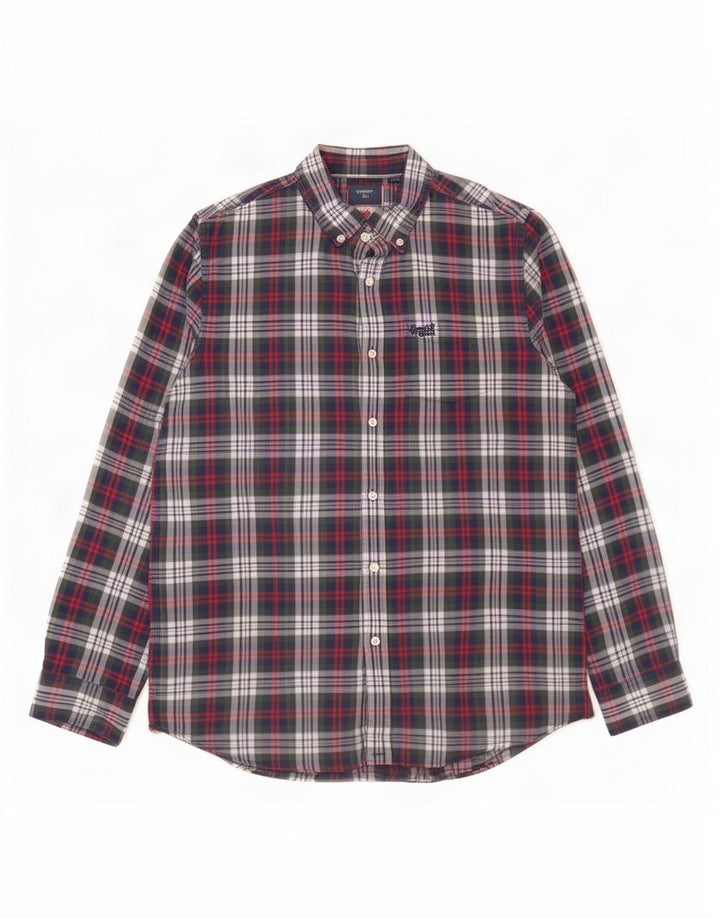 Superdry Mens Flannel Shirt XL Navy Blue Check