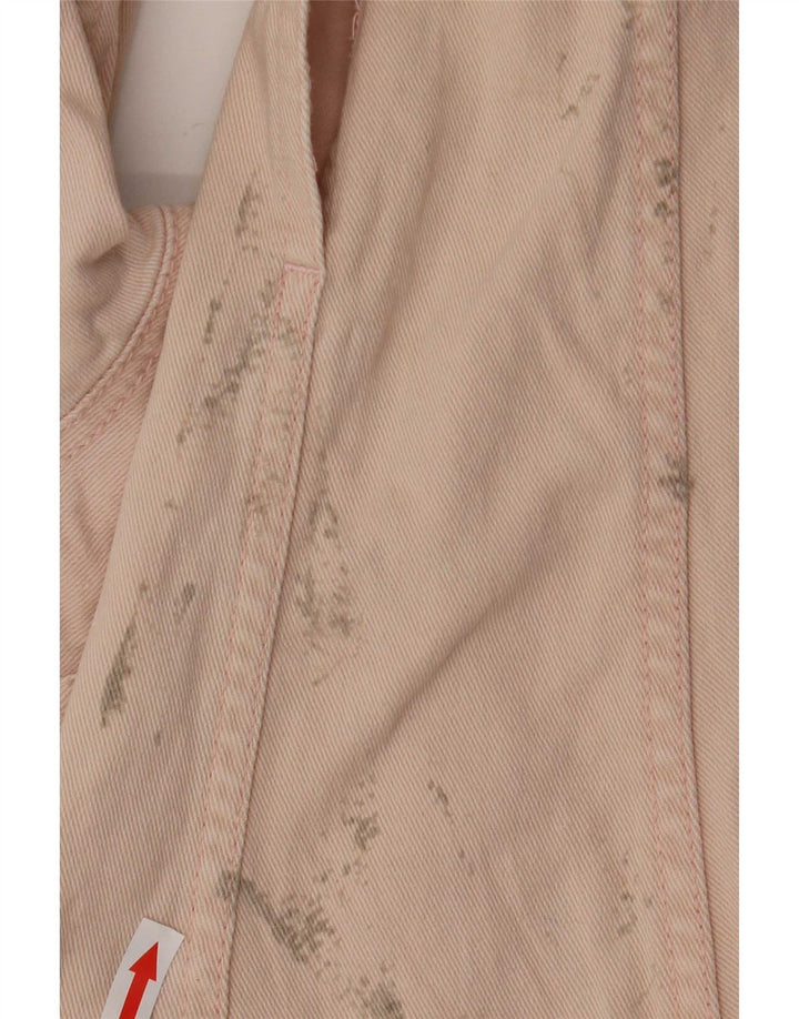 Zara Womens Oversized Denim Jacket UK 6 XS Pink Cotton