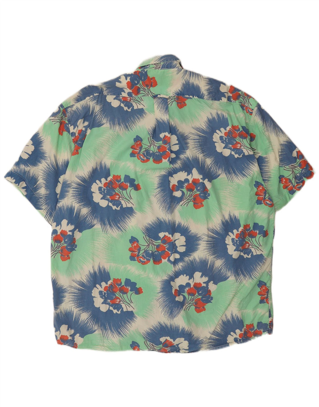 UNIFORM Mens Short Sleeve Shirt XL Green Floral Cotton