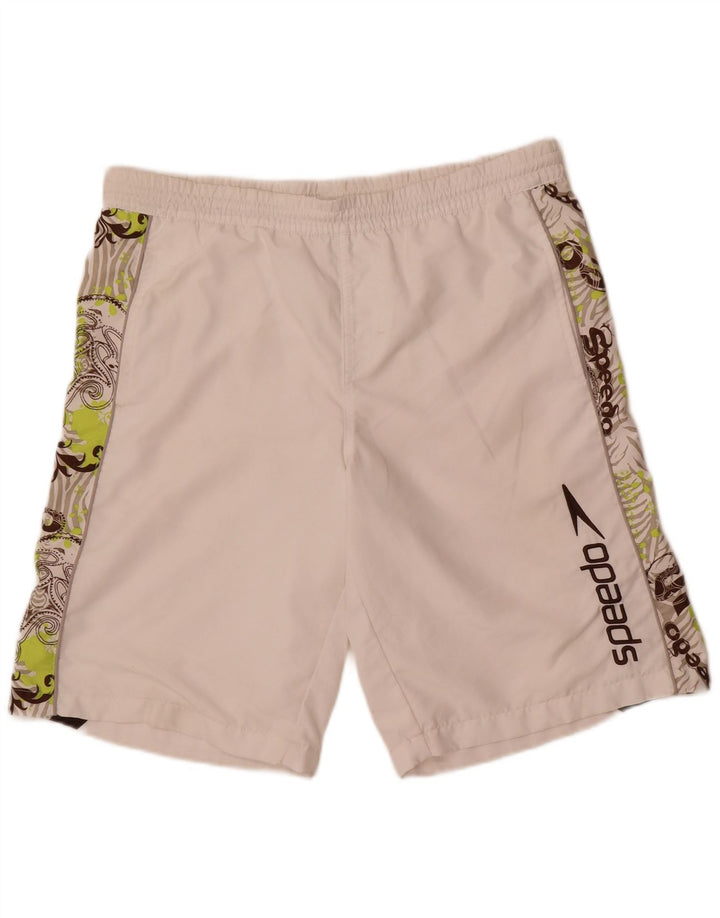 Speedo Mens Graphic Swimming Shorts Small White Floral