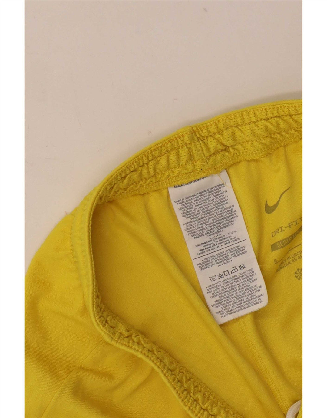 Nike Mens Dri Fit Slim Sport Shorts Small Yellow Polyester