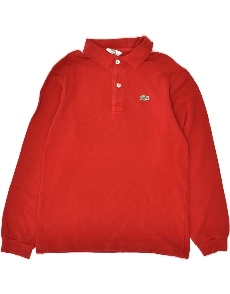 LACOSTE Boys Long Sleeve Polo Shirt 9-10 Years Red Cotton | Vintage Lacoste | Thrift | Second-Hand Lacoste | Used Clothing | Messina Hembry 