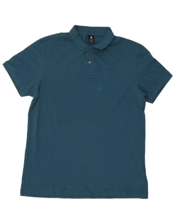 G-Star Mens Polo Shirt XL Blue Cotton