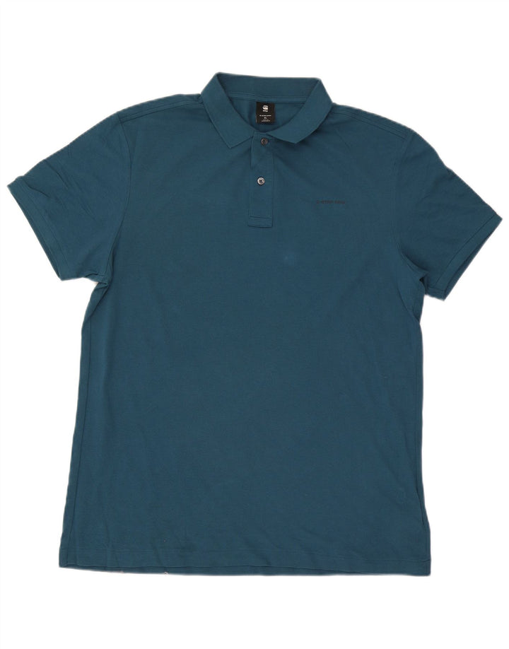 G-Star Mens Polo Shirt XL Blue Cotton