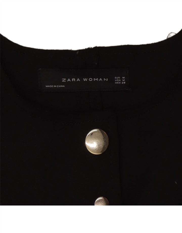 ZARA Womens Overcoat UK 14 Medium Black