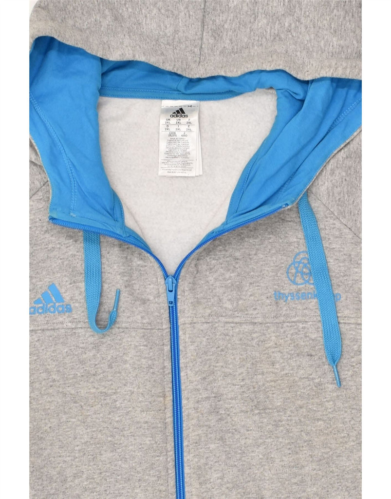 ADIDAS Mens Zip Hoodie Sweater 2XL Grey Cotton | Vintage Adidas | Thrift | Second-Hand Adidas | Used Clothing | Messina Hembry 