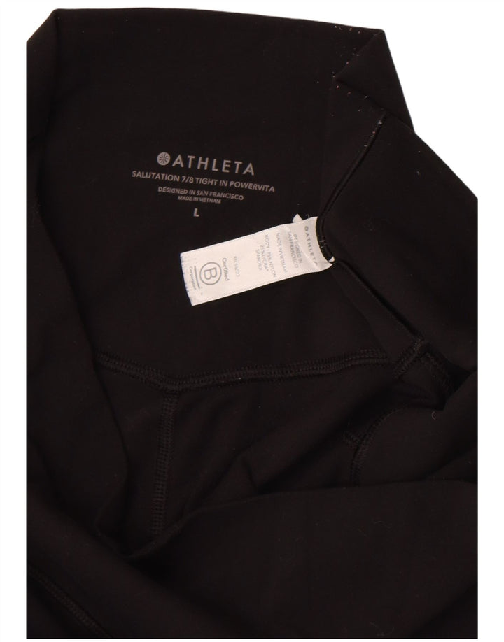 Athleta Womens Capri Leggings UK 16 Large  Black Nylon