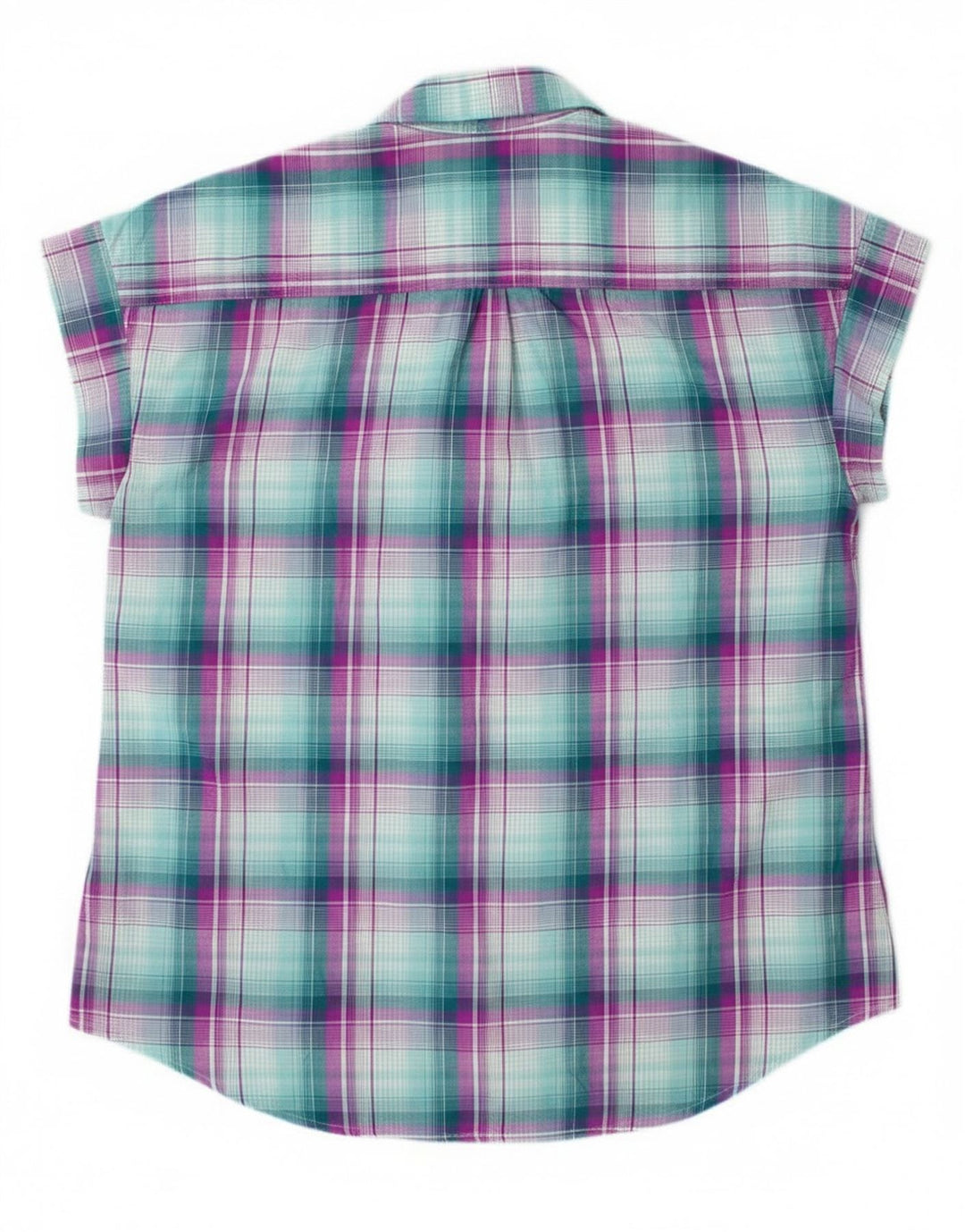 Lee Womens Riders Sleeveless Shirt UK 14 Medium Green Check Polyester