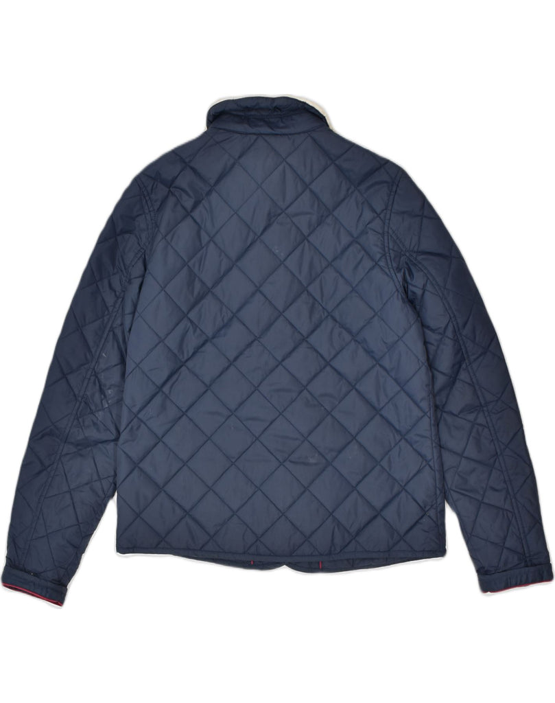 JACK WILLS Womens Quilted Jacket UK 12 Medium Navy Blue Polyester | Vintage | Thrift | Second-Hand | Used Clothing | Messina Hembry 