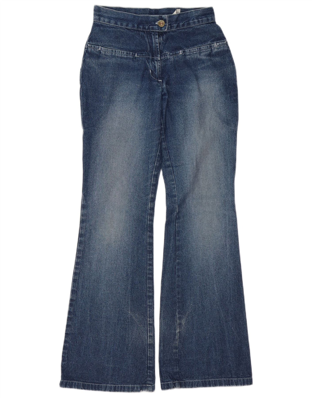Vintage Womens Flared Jeans UK 8 Small W26 L31 Blue Cotton