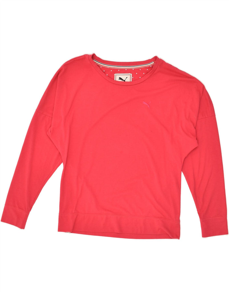 PUMA Womens Top Long Sleeve UK 12 Medium Pink | Vintage Puma | Thrift | Second-Hand Puma | Used Clothing | Messina Hembry 