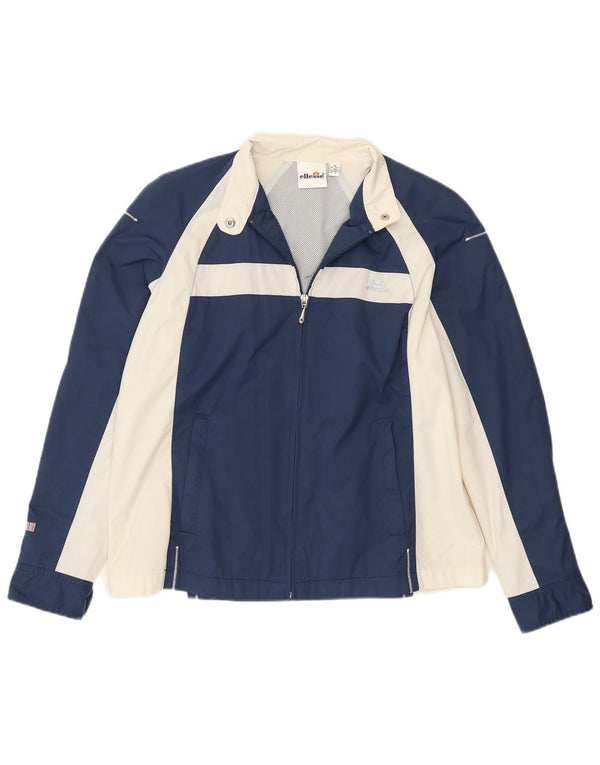 Ellesse Womens Tracksuit Top Jacket UK 12 Medium Navy Blue Colourblock