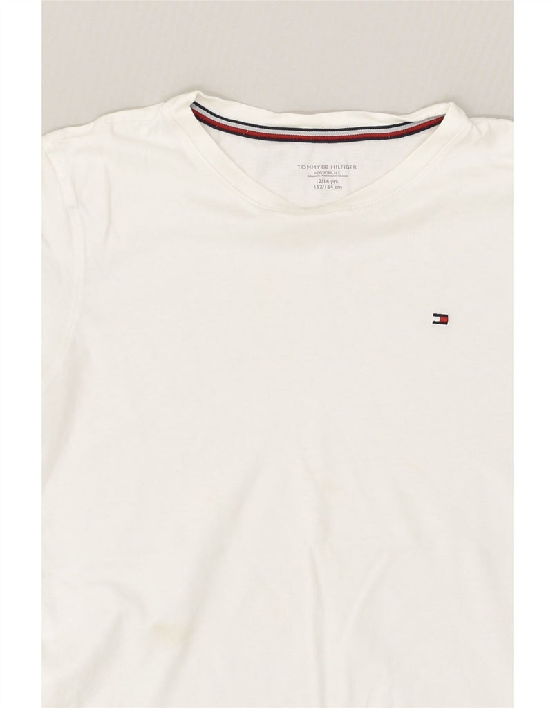 TOMMY HILFIGER Boys T-Shirt Top 12-13 Years White Cotton | Vintage Tommy Hilfiger | Thrift | Second-Hand Tommy Hilfiger | Used Clothing | Messina Hembry 