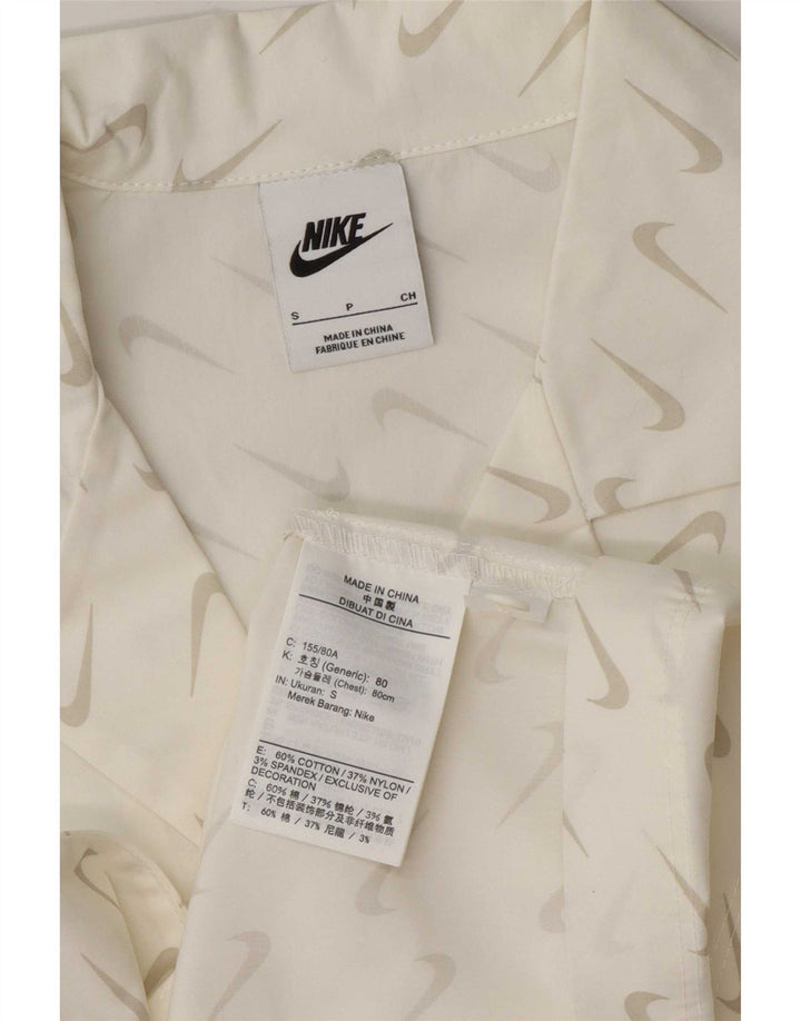 Nike Womens Graphic Short Sleeve Shirt UK 10 Small White Cotton