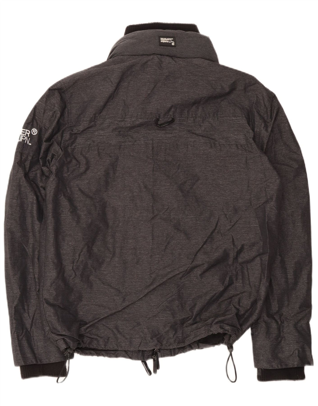 Superdry Mens Windbreaker Jacket UK 44 2XL Black Polyester