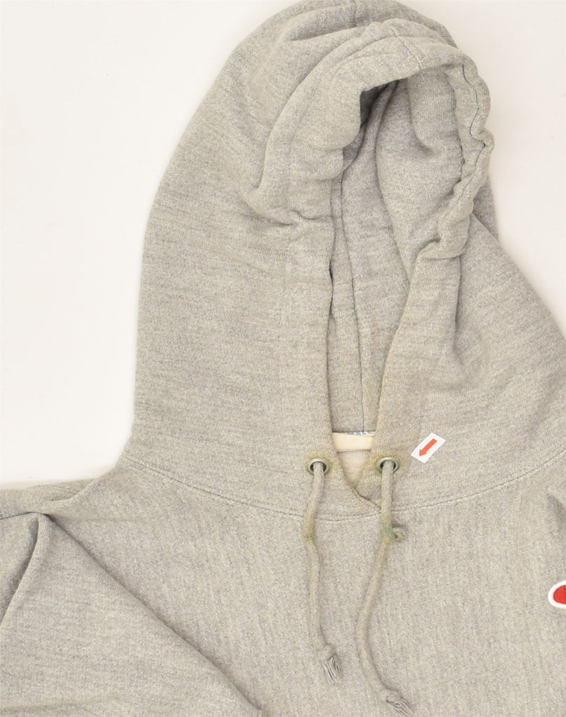 CHAMPION Womens Oversized Hoodie Jumper UK 10 Small Grey Cotton | Vintage Champion | Thrift | Second-Hand Champion | Used Clothing | Messina Hembry 