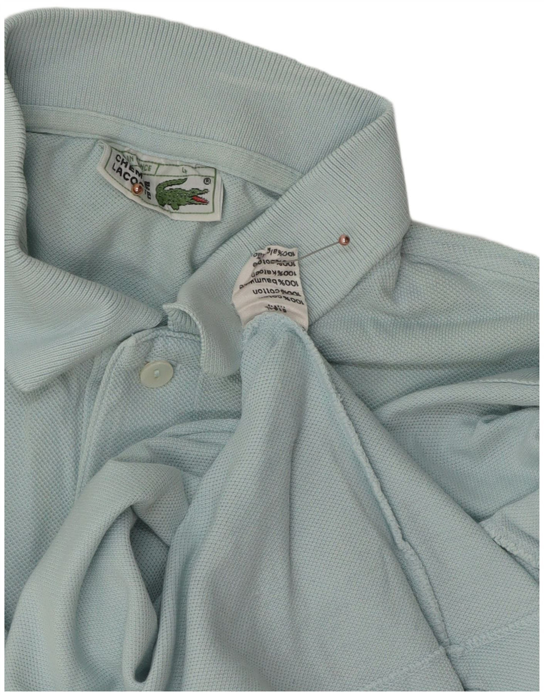 Lacoste Mens Polo Shirt Size 4 Medium Turquoise Cotton
