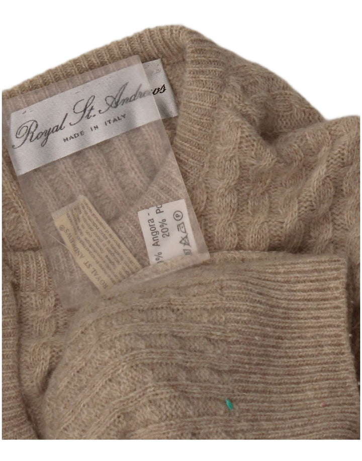 ST. ANDREWS Womens Cardigan Sweater UK 18 XL Beige Angora