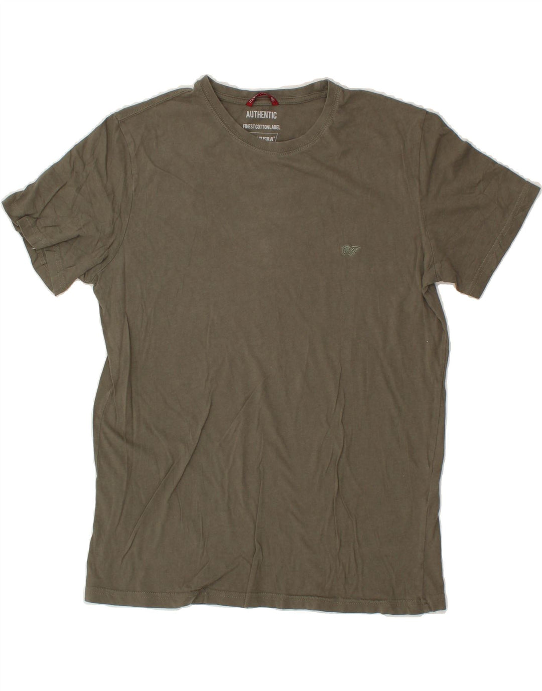 CARRERA Womens Authentic T-Shirt Top UK 14 Medium Khaki Cotton | Vintage Carrera | Thrift | Second-Hand Carrera | Used Clothing | Messina Hembry 