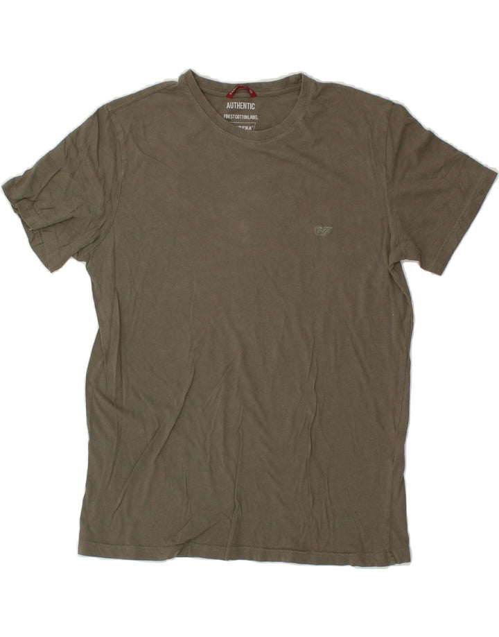 CARRERA Womens Authentic T-Shirt Top UK 14 Medium Khaki Cotton | Vintage Carrera | Thrift | Second-Hand Carrera | Used Clothing | Messina Hembry 