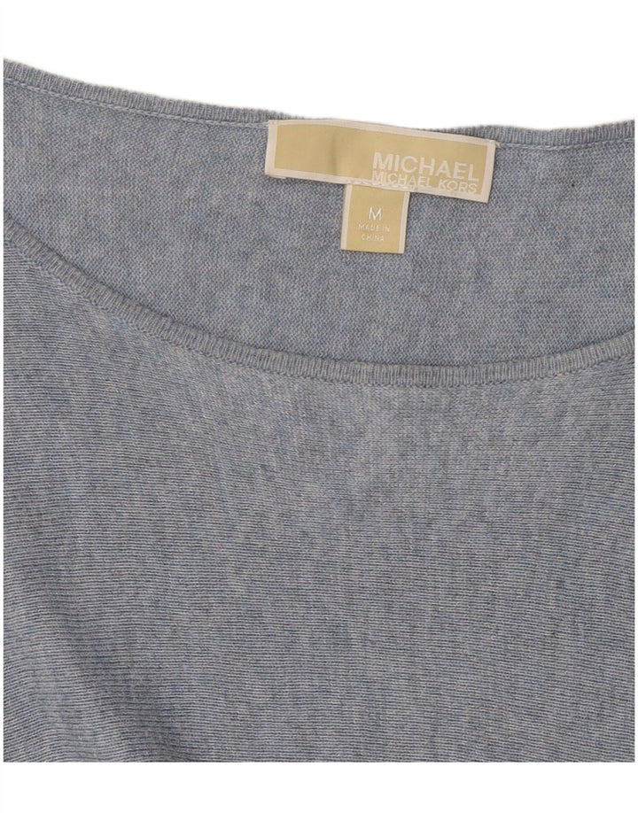 MICHAEL KORS Womens Boat Neck Jumper Sweater UK 14 Medium Blue