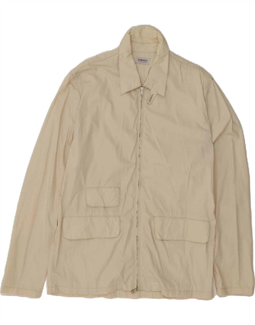 CASUCCI Mens Utility Jacket UK 42 XL Beige Cotton Vintage Casucci and Second-Hand Casucci from Messina Hembry 