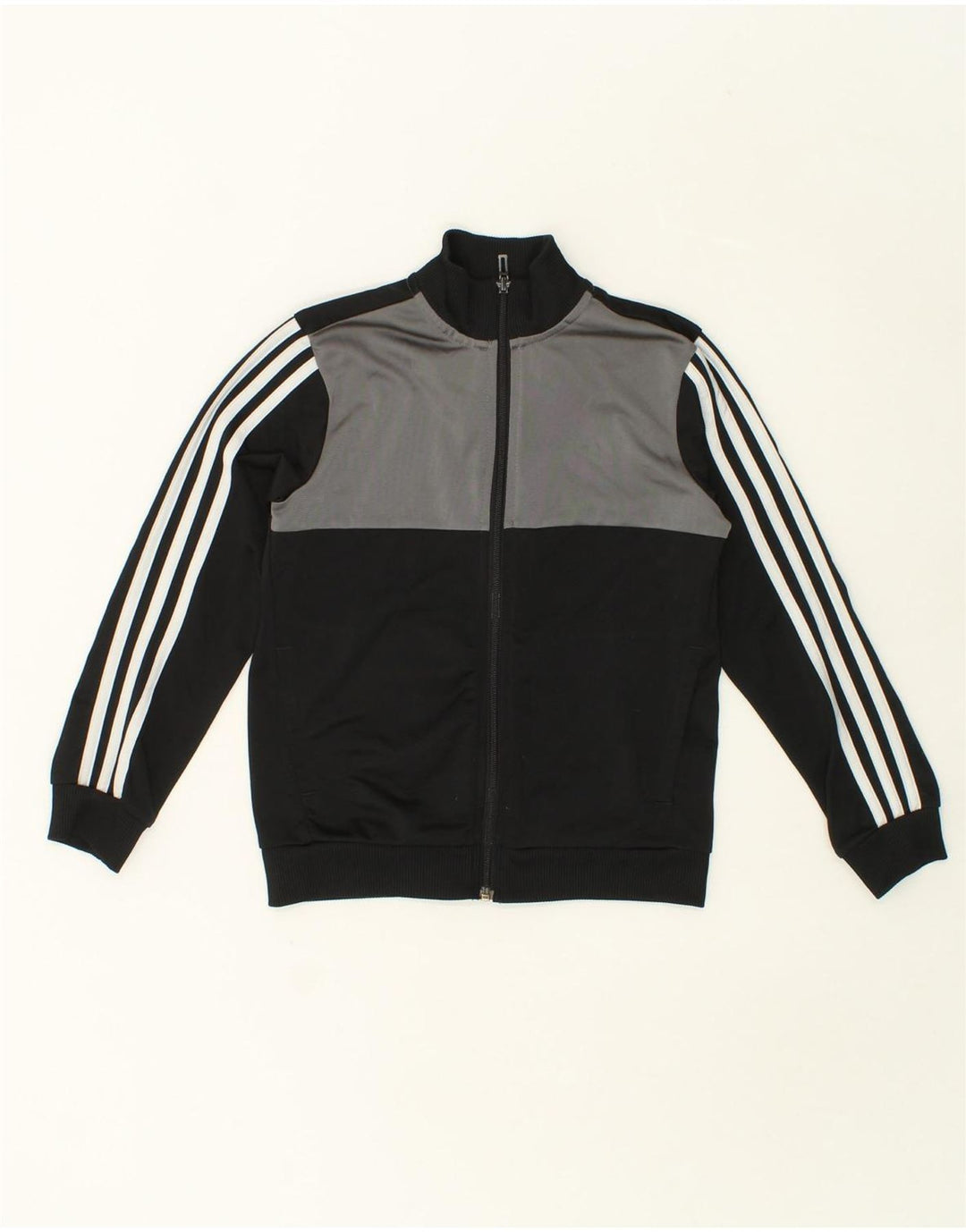 ADIDAS Boys Tracksuit Top Jacket 9-10 Years Black Colourblock Polyester Vintage Adidas and Second-Hand Adidas from Messina Hembry 