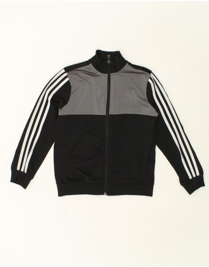 ADIDAS Boys Tracksuit Top Jacket 9-10 Years Black Colourblock Polyester Vintage Adidas and Second-Hand Adidas from Messina Hembry 