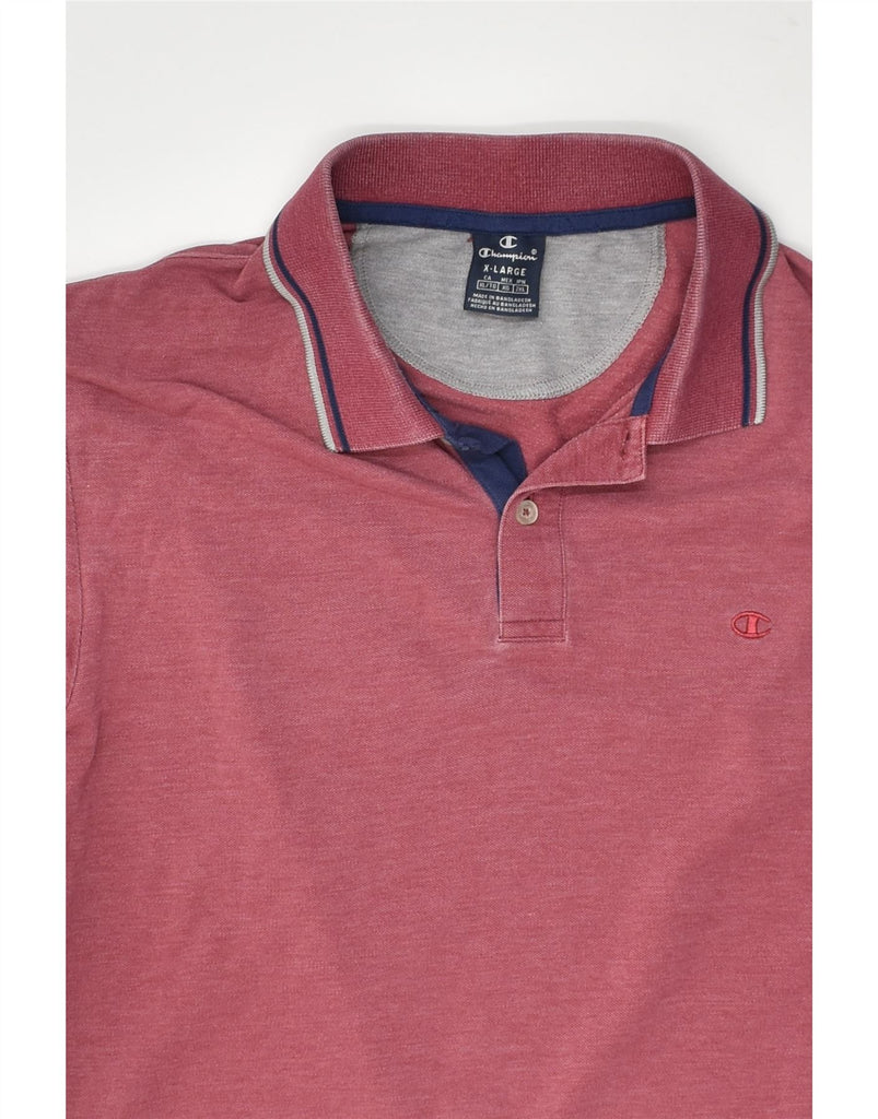 CHAMPION Mens Polo Shirt XL Pink Cotton | Vintage Champion | Thrift | Second-Hand Champion | Used Clothing | Messina Hembry 