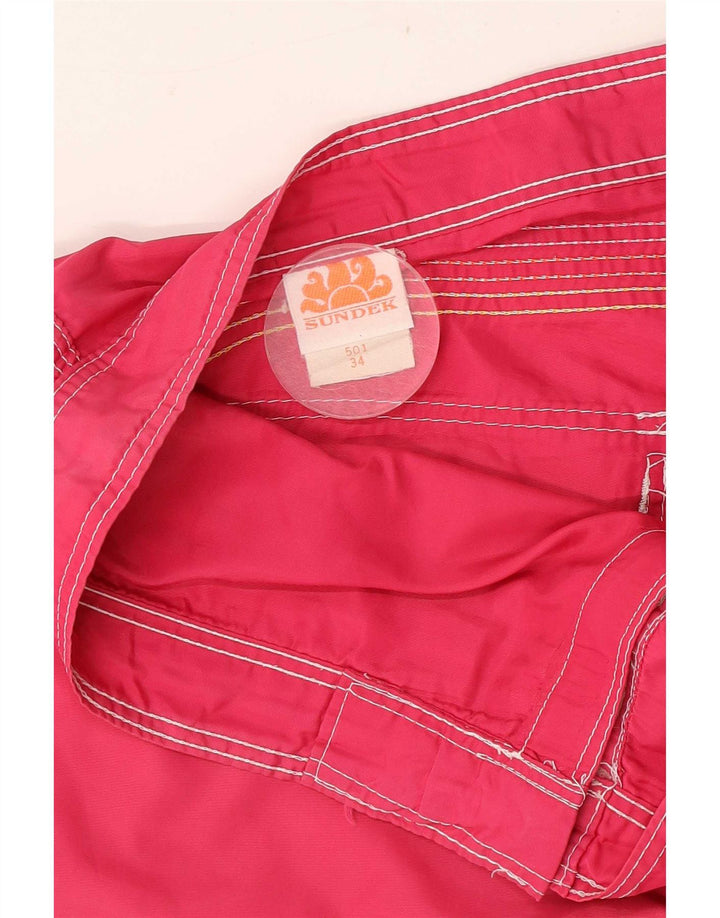 Sundek Mens Swimming Shorts Large Pink Nylon