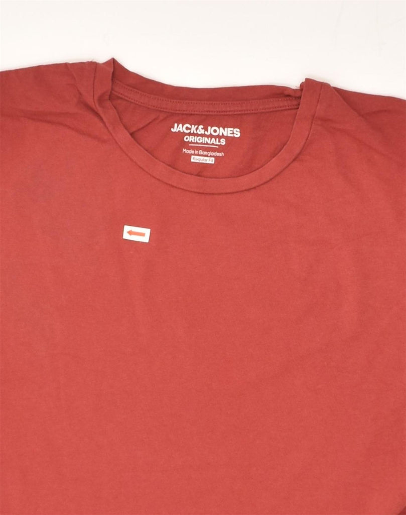 JACK & JONES Mens Regular Fit T-Shirt Top Medium Red Cotton | Vintage Jack & Jones | Thrift | Second-Hand Jack & Jones | Used Clothing | Messina Hembry 