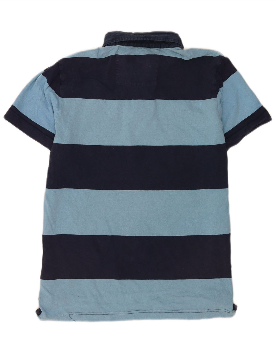 Crew Clothing Mens Graphic Polo Shirt Medium Blue Striped Cotton
