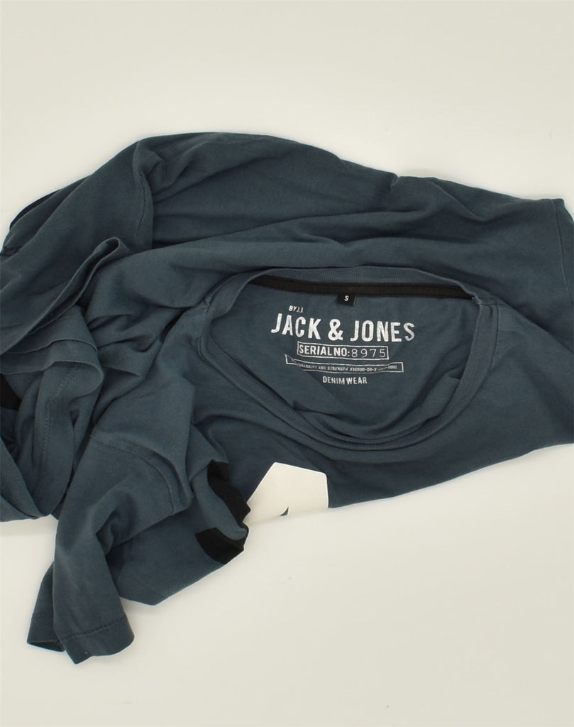 JACK & JONES Mens Graphic T-Shirt Top Small Navy Blue Cotton | Vintage Jack & Jones | Thrift | Second-Hand Jack & Jones | Used Clothing | Messina Hembry 