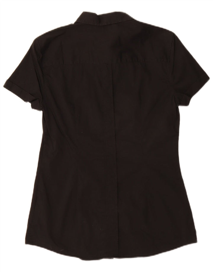 Dolce & Gabbana Womens Short Sleeve Shirt IT 42 Medium Black Cotton