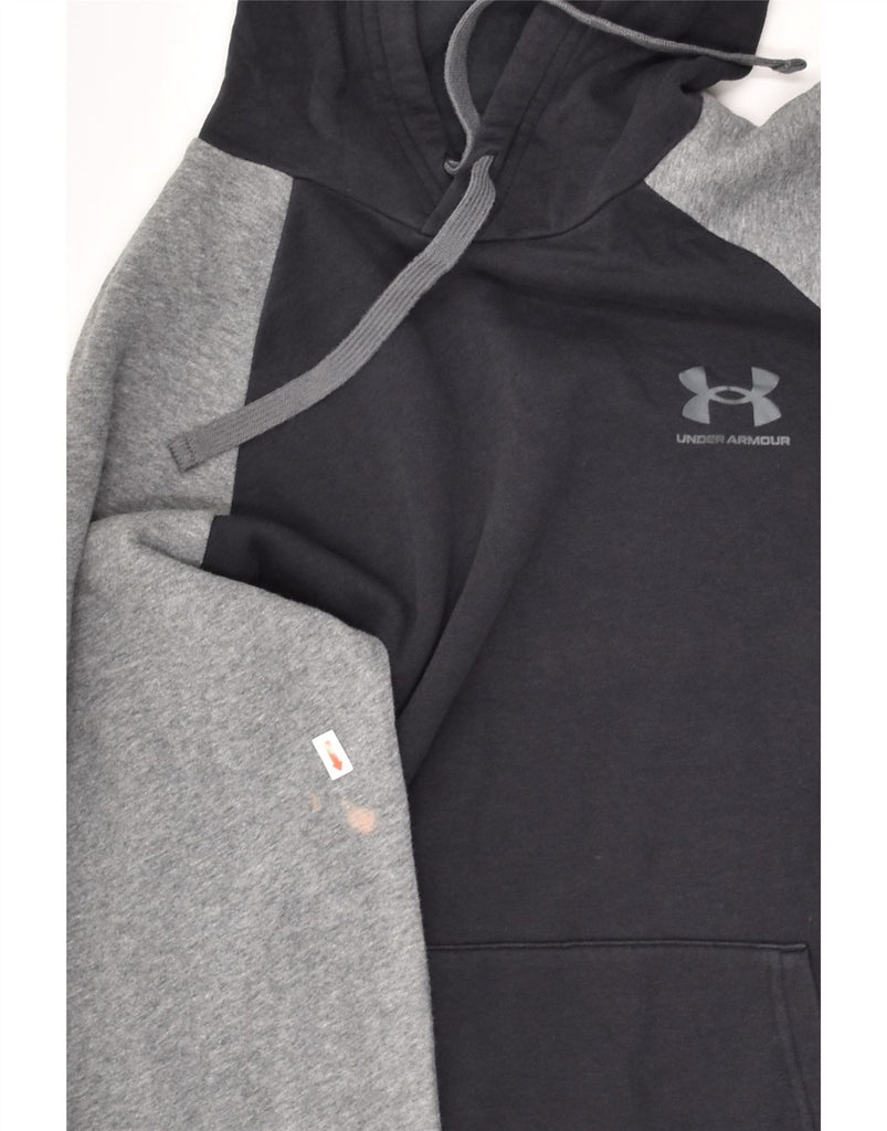 UNDER ARMOUR Mens Hoodie Jumper Medium Navy Blue Colourblock | Vintage Under Armour | Thrift | Second-Hand Under Armour | Used Clothing | Messina Hembry 